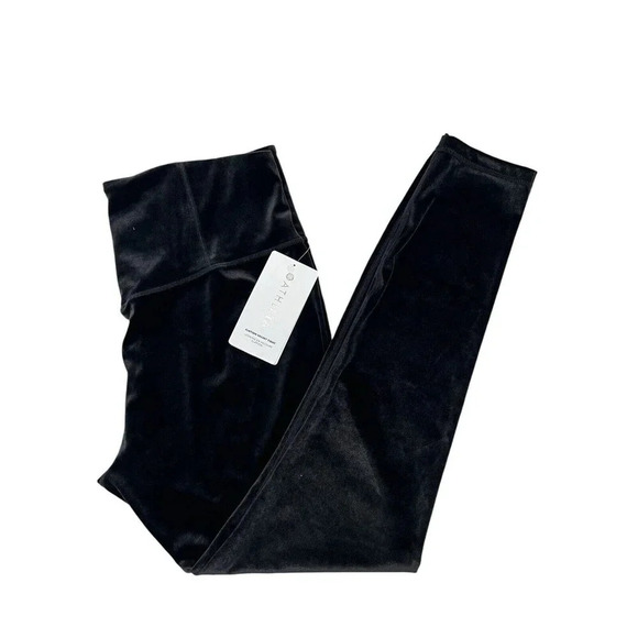 Athleta Elation Ultra High-Rise Velvet Tight/Legging Black Velour Casual Size L - Picture 13 of 13